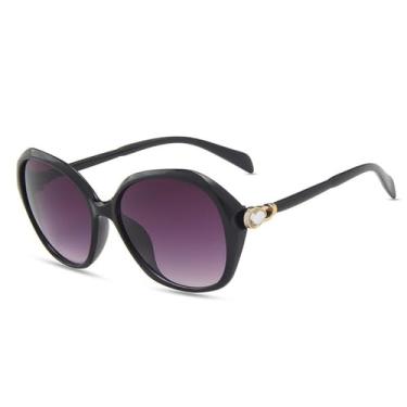 Imagem de HCPIHF Óculos de sol femininos grandes, vintage, gota d'água, cristal, perna, decoração, UV400, óculos de viagem, C1, preto, cinza, tamanho único