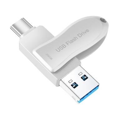 Imagem de Pen Drive USB 256 GB para telefone pen drive Photo Stick Android USB C Memory Stick Armazenamento de fotos DEZOBYTE compatível com Phone Pad Pro Android USB C e computador prata-HL 256GB