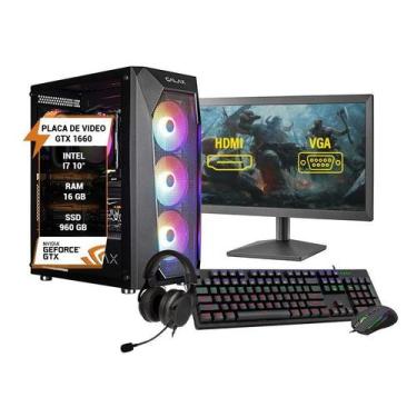 Imagem de Pc Gamer Completo I7 10º 16Gb Ssd 960 Gtx 1660 - Wjinfo