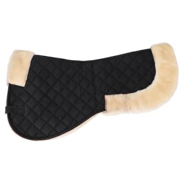 Imagem de Meia Almofada de Sela de Pele, lã Sintética de Poliéster Meia Almofada de Sela Respirável para Cavalo