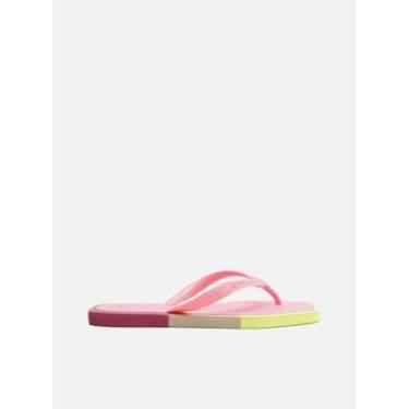 Imagem de Chinelo de Dedo Off-White Color Square Brizza Arezzo - Rosa/Amarelo/Cinza/Roxo Rosa 39/40-Feminino