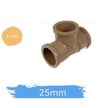 Imagem de Kit 2 Te Soldável 3/4 25mm Conexão Marrom Fortlev
