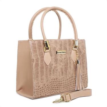 Imagem de Bolsa lorena croco cores alça transversal - LORENA VITORIA, Nude