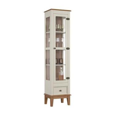 Imagem de Cristaleira 1 Porta + 1 Gaveta - Apaixone&Decore, Off White - Fundo Am