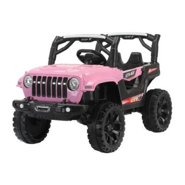 Imagem de Quadriciclo Jipe Elétrico Infantil 12v Rosa Musical Mp3 Aux - Bangtoys