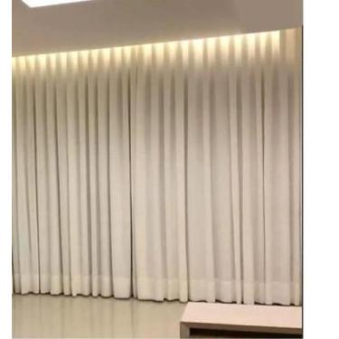 Imagem de Cortina Trilho Suiço Duplo Forro Linho Marfim 6.00 X 2.90 - Vigui