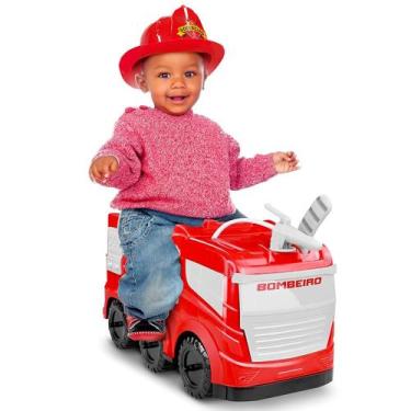 Imagem de Carrinho de Montar Bombeiros Criança até 50kg com Chapéu - Roma, Veícu