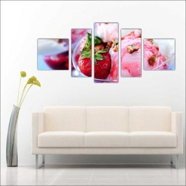 Imagem de Quadro Decorativo Sorvete Sorveterias Gourmet Decoração 5 Peças TT10 -