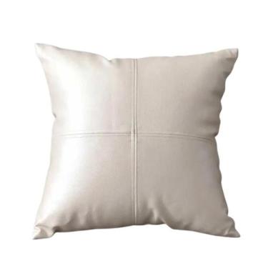 Imagem de Almofada Couro Natural Legitimo - Decorato Móveis, Branco