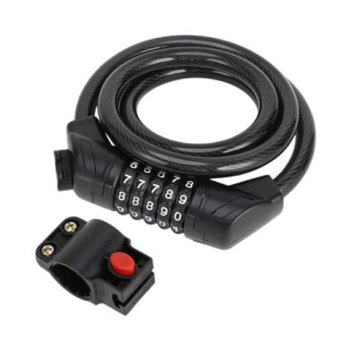 Imagem de Hihaha Cadeado de bicicleta/cadeado de bicicleta trava espiral para mountain bike / 5 dígitos reinicializável cabo de bicicleta aço ABS PVC 120 cm / 1 conjunto preto