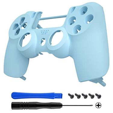 Imagem de eXtremeRate – Capa de proteção frontal macia para PlayStation 4 PS4 Pro Slim Controller CUH-ZCT2 JDM-040 JDM-050 JDM-055, Heaven Blue