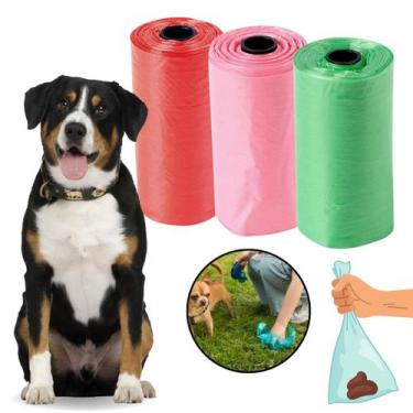 Imagem de Sacos Cata Caca Com 45 Sacos De Lixo Coco Pet  Kit 3 Rolinhos - Saquin