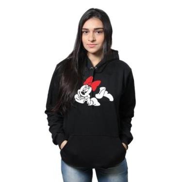 Imagem de Moletom Casaco Feminino Minnie Ratinha Desenho - Tk Moda, Preto, P