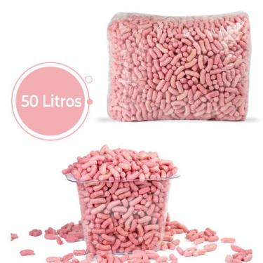 Imagem de 50 Litros Flocos De Proteção enchimento Biodegradável Rosa - EC