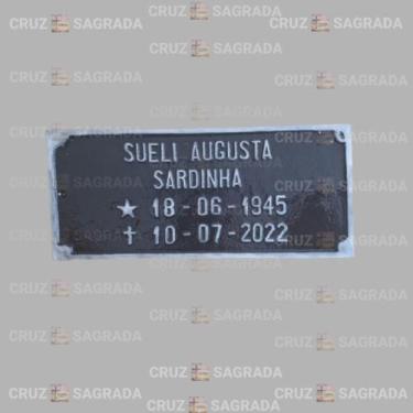 Imagem de Placa em Alumínio Túmulo Jazigo Lápide Cemitério sem Foto para 1 Pesso