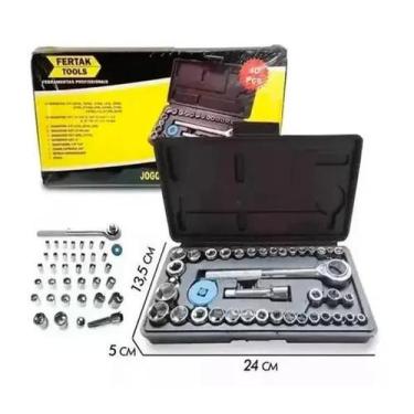 Imagem de Jogo de soquete titanium sextavado 40pcs 1/4 e 3/8pol