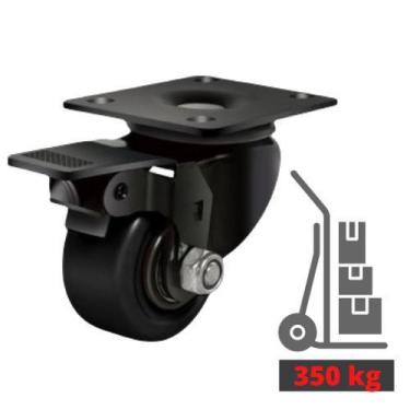 Imagem de Rodizio Giratório industrial 50 mm Roda nylon c/ freio 350 kg - Top Op