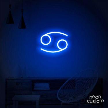 Imagem de luminaria letreiro Neon Led Signo Câncer 100x80 luminoso decoração p/ 