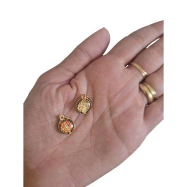 Imagem de Kit 12 medalha de são bento 1cm resinada - caf