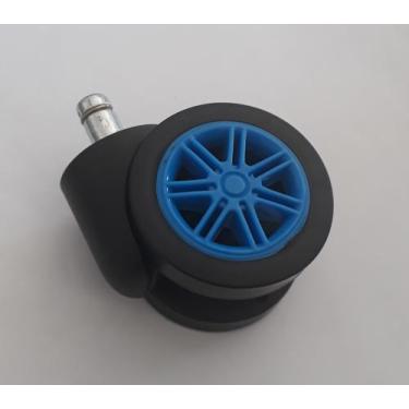 Imagem de Rodizio para cadeira gamer azul roda de poliuretano  s55 a mf até 40 k