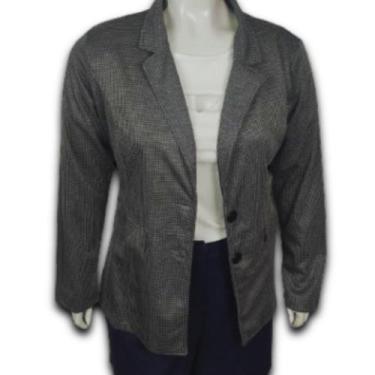 Imagem de Blazer Casaquinho Max Alfaiataria Feminino Jacquard Plus Size - Amoplu
