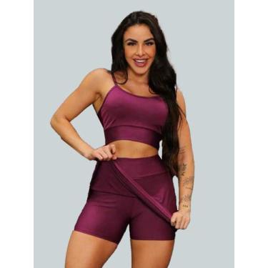 Imagem de Conjunto Short Saia Academia Saia Beach Tennis Com Short Interno Donna