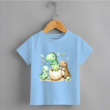 Imagem de Camiseta Infantil Dinossauro Estampada "3 Dinos" Personalizadas 100% A
