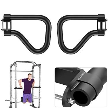 Imagem de SELEWARE Acessório Sólido Da Barra De Mergulho Para 2 "X 2" Com Rack De Agachamento De Gaiola De Energia De 1/2 ", Conjunto De 2 Alças Multiaperto De Barra De Mergulho Para Treinamento De Força