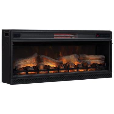 Imagem de Lareira Elétrica de Embutir A44x108L cm com Efeito de Chama 3D, Configurações de Brilho e Velocidade Ajustáveis, 110V, ClassicFlame, Preta	