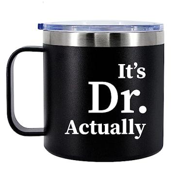 Imagem de Panvola It's Dr Actually Doctor Insulated Coffee Mug 14oz With Handle And Lid New PhD Student Graduation Physician 304 Stainless Steel Double Wall Tumbler Camping Travel Thermal Cups