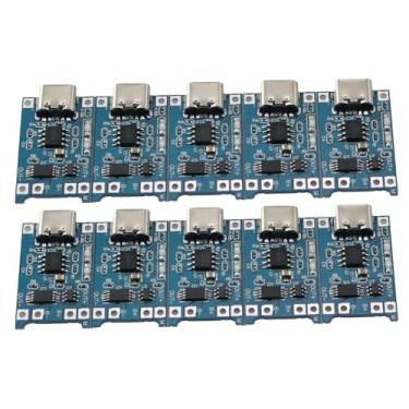 Imagem de YTgilo Placa de módulo de alimentação de 10 peças TP4056 18650 Li Ion Placa de carregador de bateria 1A Li Ion e placa de proteção All-in-One Conector 2 em 1 tipo C