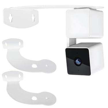 Imagem de Voyaux Pacote com 2 suportes de parede de canto de metal compatível com Wyze Cam Pan V3/V2 e Wyze Cam V4/V3/V2, para máxima cobertura em ambos os lados da sua casa, minimizando pontos cegos