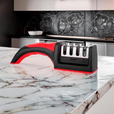 Imagem de Amolador Afiador De Facas Adaga 3 Em 1 Profissional - AMOLA 3 EM 1