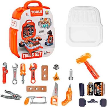 Imagem de Kit Maleta De Ferramentas Infantil 22 Peças Brinquedo, bancadinha para