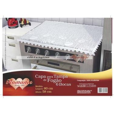 Imagem de Capa para tampa de fogão 6 bocas de renda - Romance