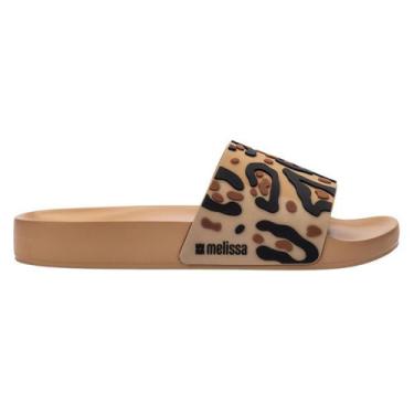 Imagem de Chinelo Slide Melissa Animal Print Feminino Marrom, Onça, 36