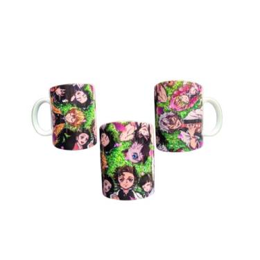Imagem de Caneca Porcelana -Demon Slayer - sublimação, Verde