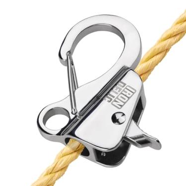 Imagem de IRONDELIC Gancho de âncora de barco de aço inoxidável, sistema de âncora sem nós de liberação rápida para corda de âncora de barco de 3/20.3 cm - 5/20.3 cm, adequado para pontão de barco pequeno,