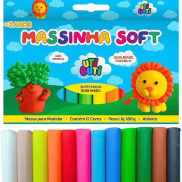 Imagem de Massinha de Modelar Soft Utiguti Estojo 12 Cores - 180g