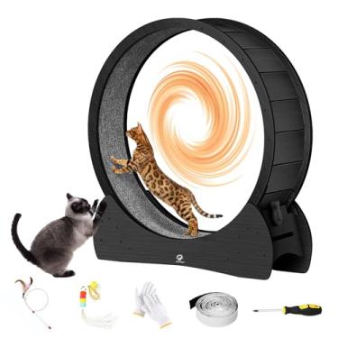 Imagem de Roda de exercícios para gatos em ambientes internos – Roda de corrida para gatos grandes de 101,6 cm, esteira para gatos