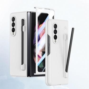 Imagem de HOULEE Capa para Samsung Galaxy Z Fold 4 com S Pen e protetor de tela Z Fold 4 compatível com a pele, com suporte para caneta S, capa protetora completa de carregamento sem fio para PC para Galaxy Z
