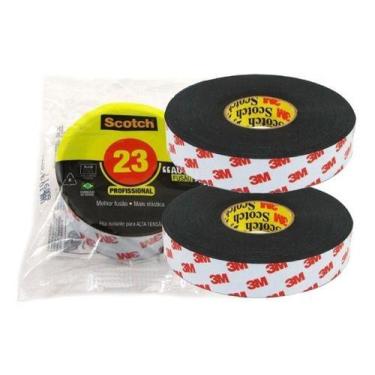 Imagem de 2 unidades fita isolante 3m scotch 23 - 19mm 10m auto fusao