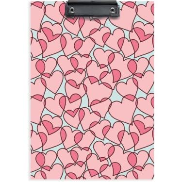 Imagem de Prancheta de Duratex, Ofício, Corações, com Prendedor de Metal, Embalagem com 06 Unidades, Stalo