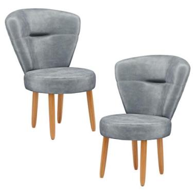 Imagem de Kit 2 Cadeiras Decorativa para Penteadeira Maquiagem Sala de Jantar Ca