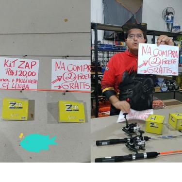 Imagem de 2 Kits de Pesca Vara e Molinete - ZAP Dose Dupla Com Linha - Albatroz 