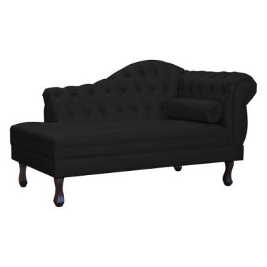 Imagem de Recamier Divã Namoradeira Larissa Lado Esquerdo belo tok - Suede, Pret