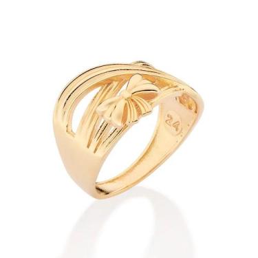 Imagem de Anel rommanel feminino banhado ouro 18k laço 513548, 12