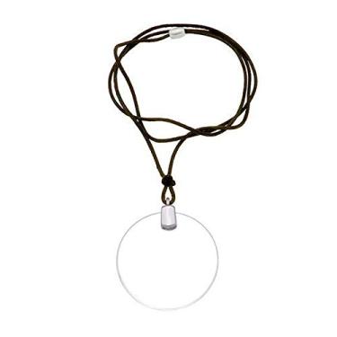 Imagem de Lupa de mão marrom colar de couro com lente de aumento para leitura oculos