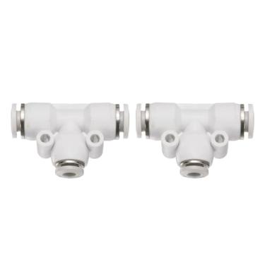 Imagem de HARFINGTON 2 peças de encaixes push to connect tubo de 1/4 polegada OD x 5/32 polegadas OD, kit de encaixe pneumático de mangueira de ar de conexão rápida de plástico T reduzindo 3 vias conector de