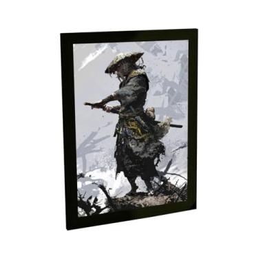 Imagem de Quadro Decorativo Samurai Ancião Mestre Ilustração Pintura Anime Quarto Sala Decoração Poster